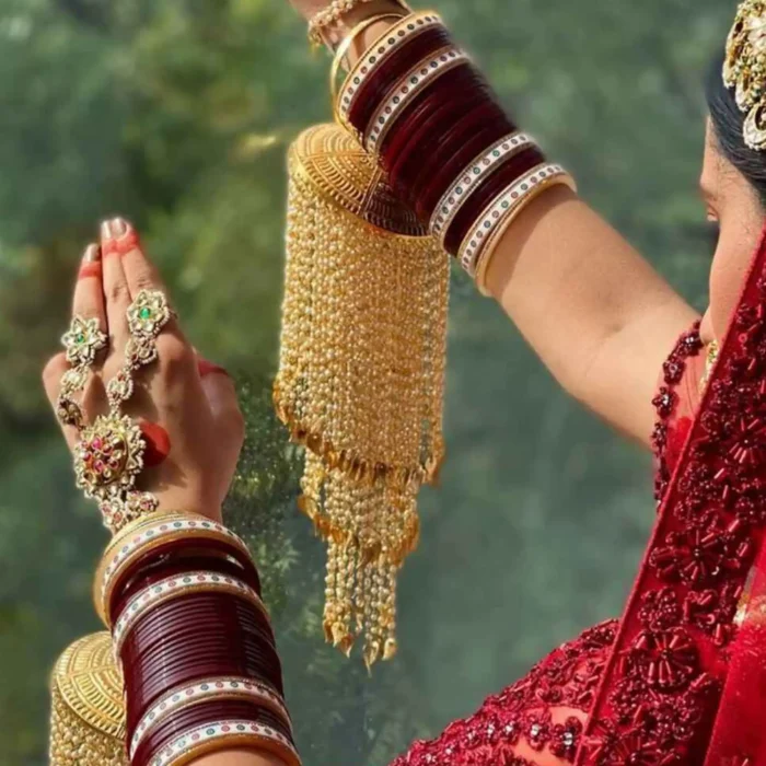 Designer pastel bridal chura set