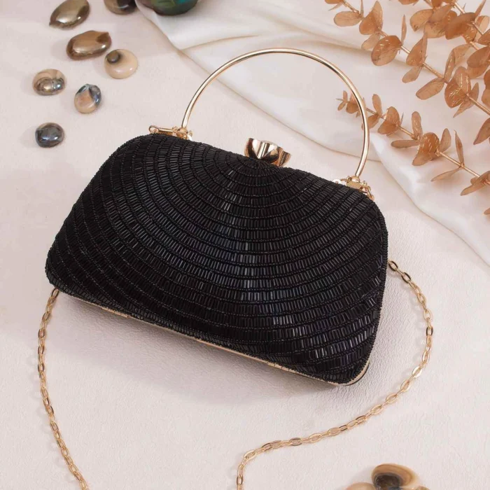 Embroidered bridal clutch