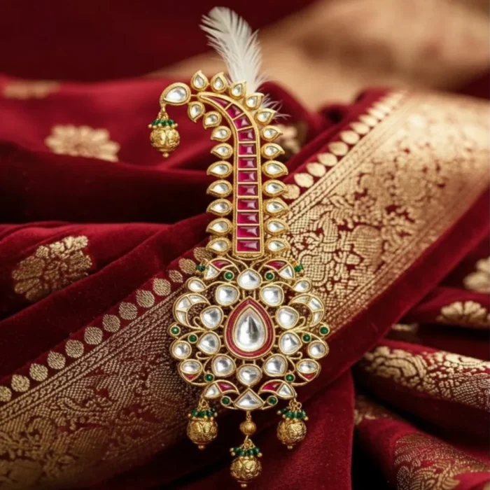 Groom Kundan kalgi brooch