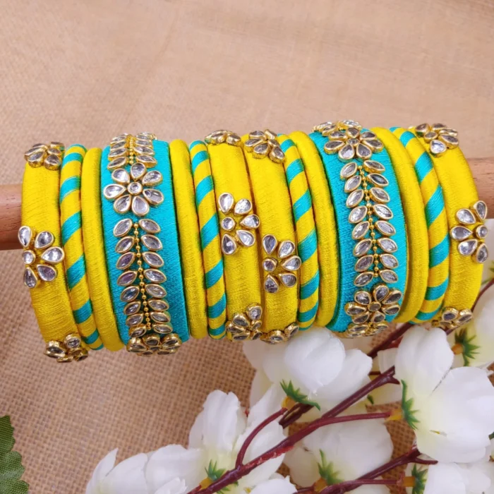 Silk thread bangle set